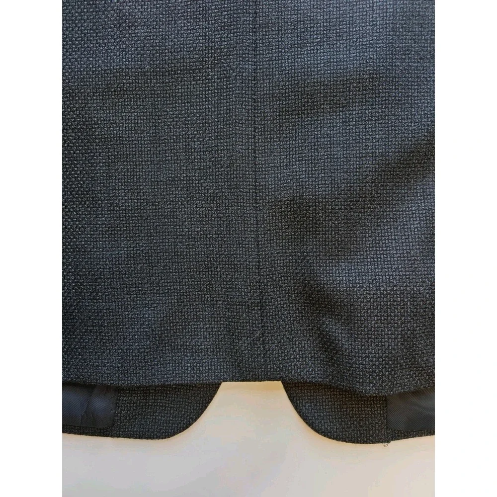 Gianelli Mens Wool Blazer Sports Coat 42R Dark Blue 3 Button Geometric Italy